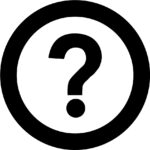 Access symbol of a black question mark inside a black circle